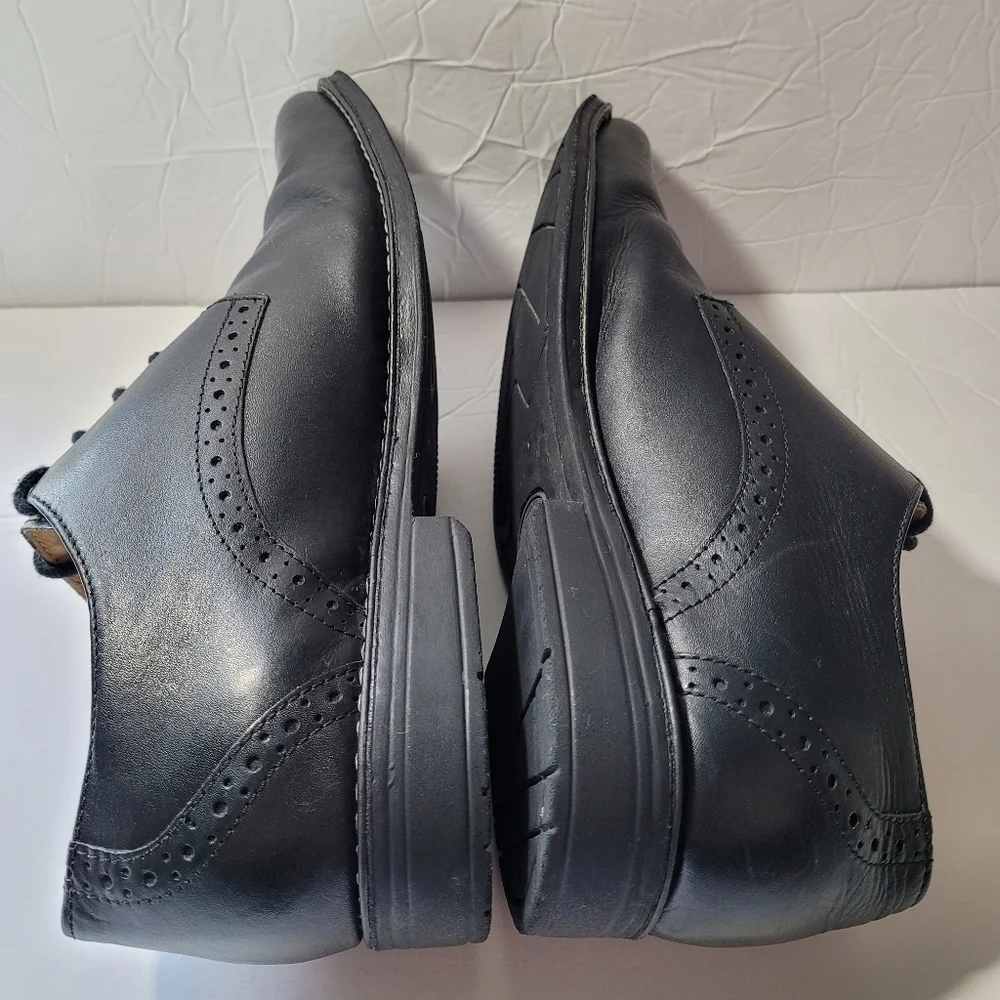 SANDRO MOSCOLONI MEN'S Black Leather Lace Up Derby Shoes Size 9.5 D